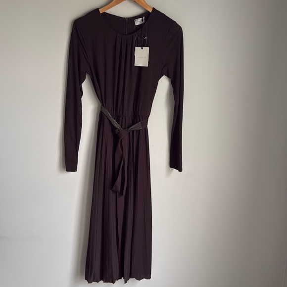 NEW Marella Zufolo Pleated Midi Dress large - Picture 2 of 16
